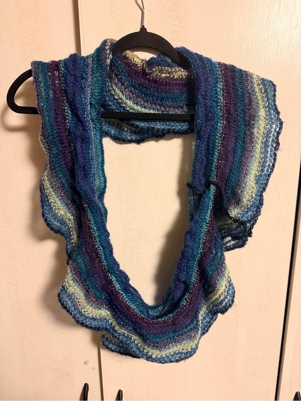 west loop Multicolor Blue and Teal Striped Scarf